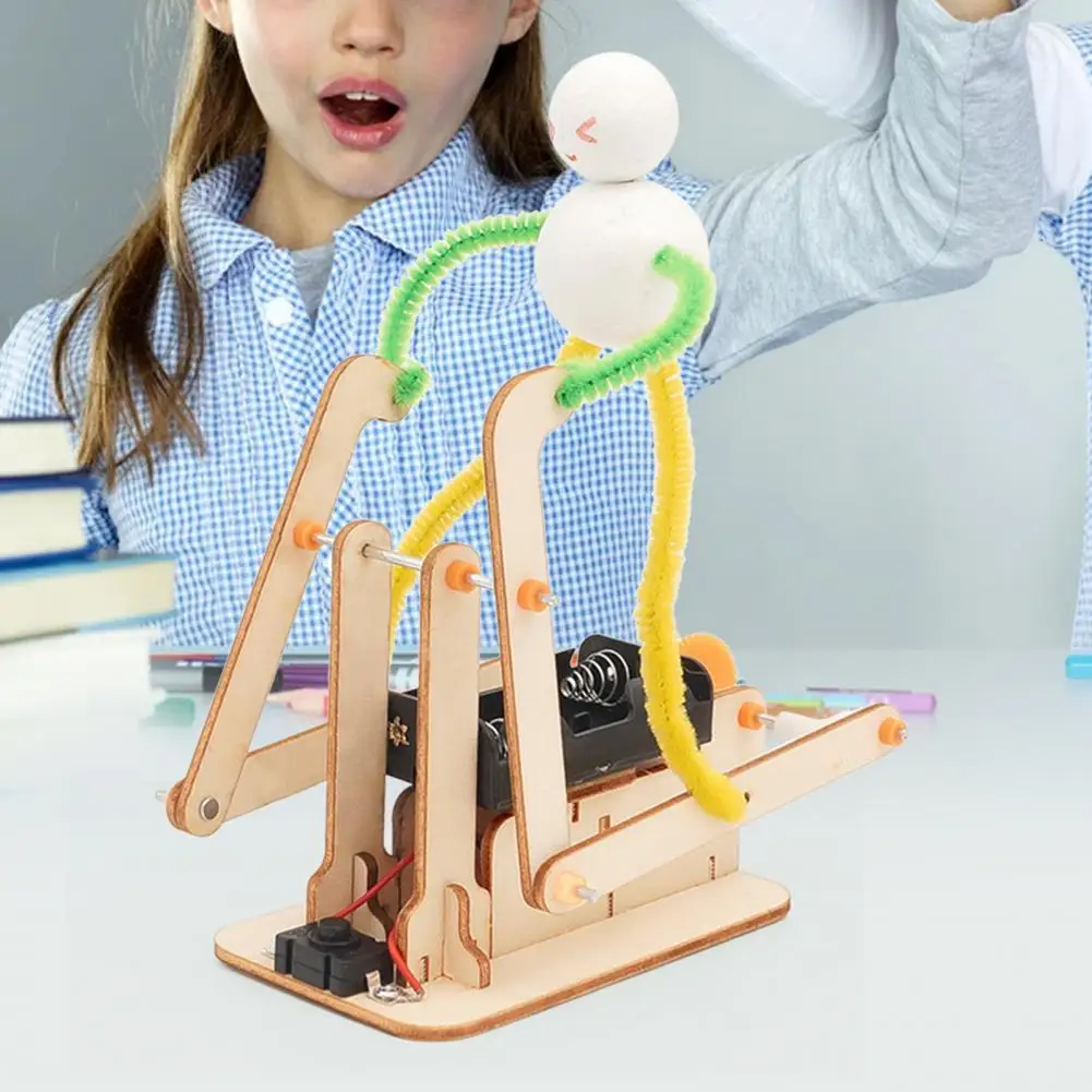 Dropshipping!Scientific Kids Robot Toy Creativity Thinking Wear-resistant STEM Wooden Running Robot Toy Kits for Education