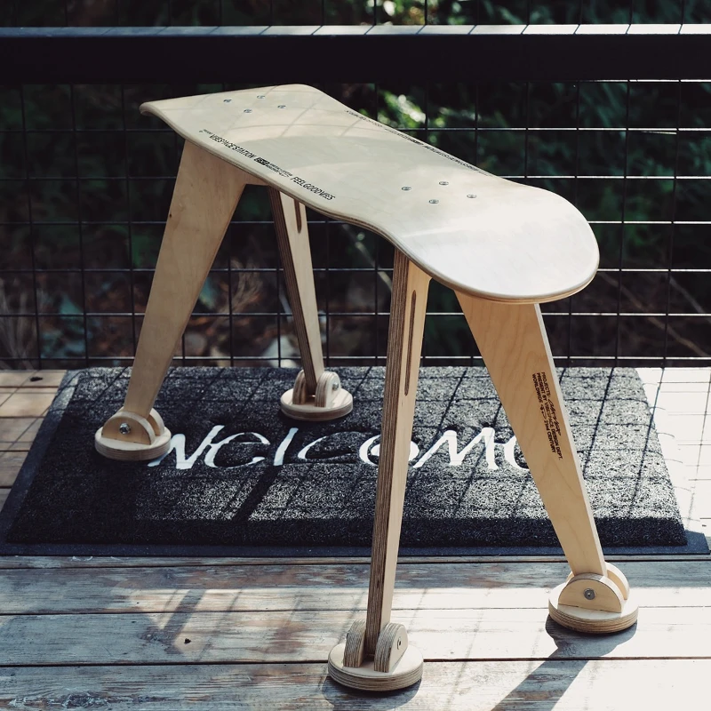 Skateboard Stool Bracket Dining Chair Outdoor Creative Furniture Stools Multifunctional Foldable Camping Chair Cafe Studio