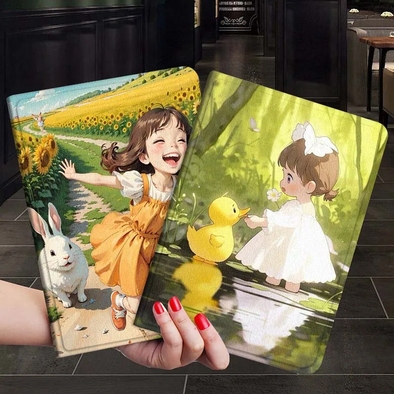 

Cartoon Cute Girl Art For Xiaoxin Lenovo Tab P12 Extreme Legion Y900 Idea Pro GT 12.1 2025 Foldable Tablet Case Gift