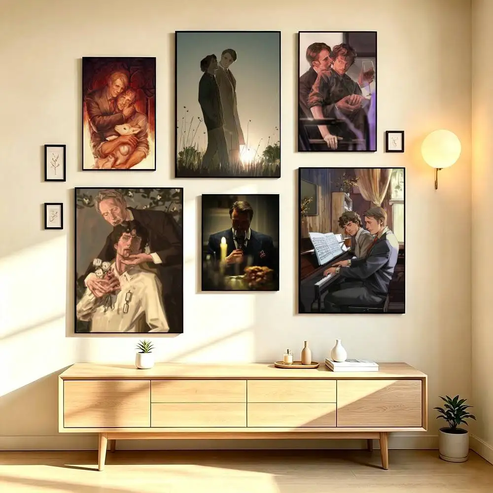 T-TV Series Hannibal Poster High Quality Dorm Living Room Aesthetic Wall Decoration Painting Stickers Gift