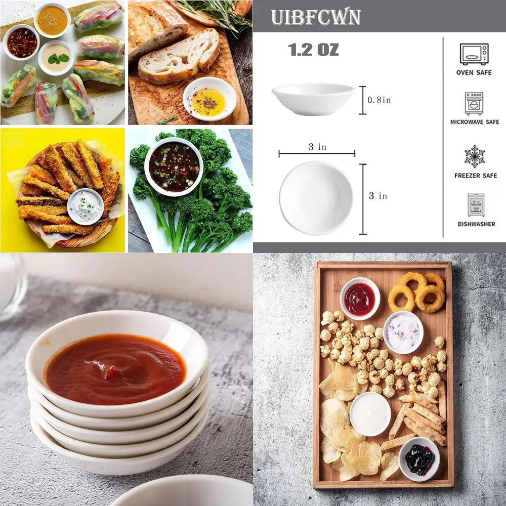 

60-Piece Ceramic Soy Sauce Dishes, 3 White 1.2 Oz Bowls for Sushi, Ketchup, Olive Oil, Appetizers