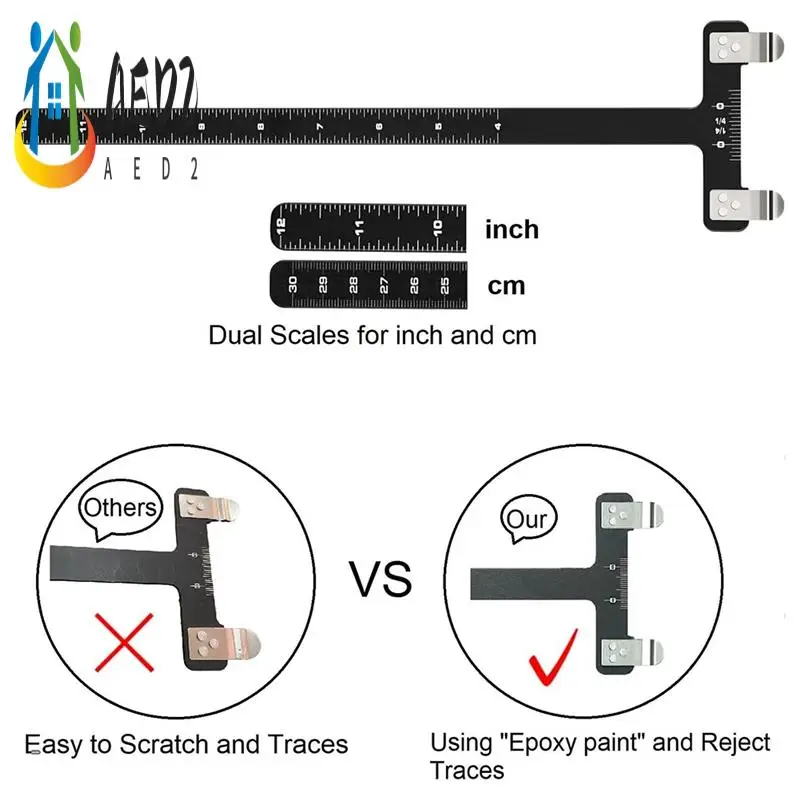 AED2-Bow String Nocking Points ชุด T ไม้บรรทัด Nocking คีมหัวเข็มขัดและ 8 ชิ้น Nocking ชุดหัวเข็มขัด