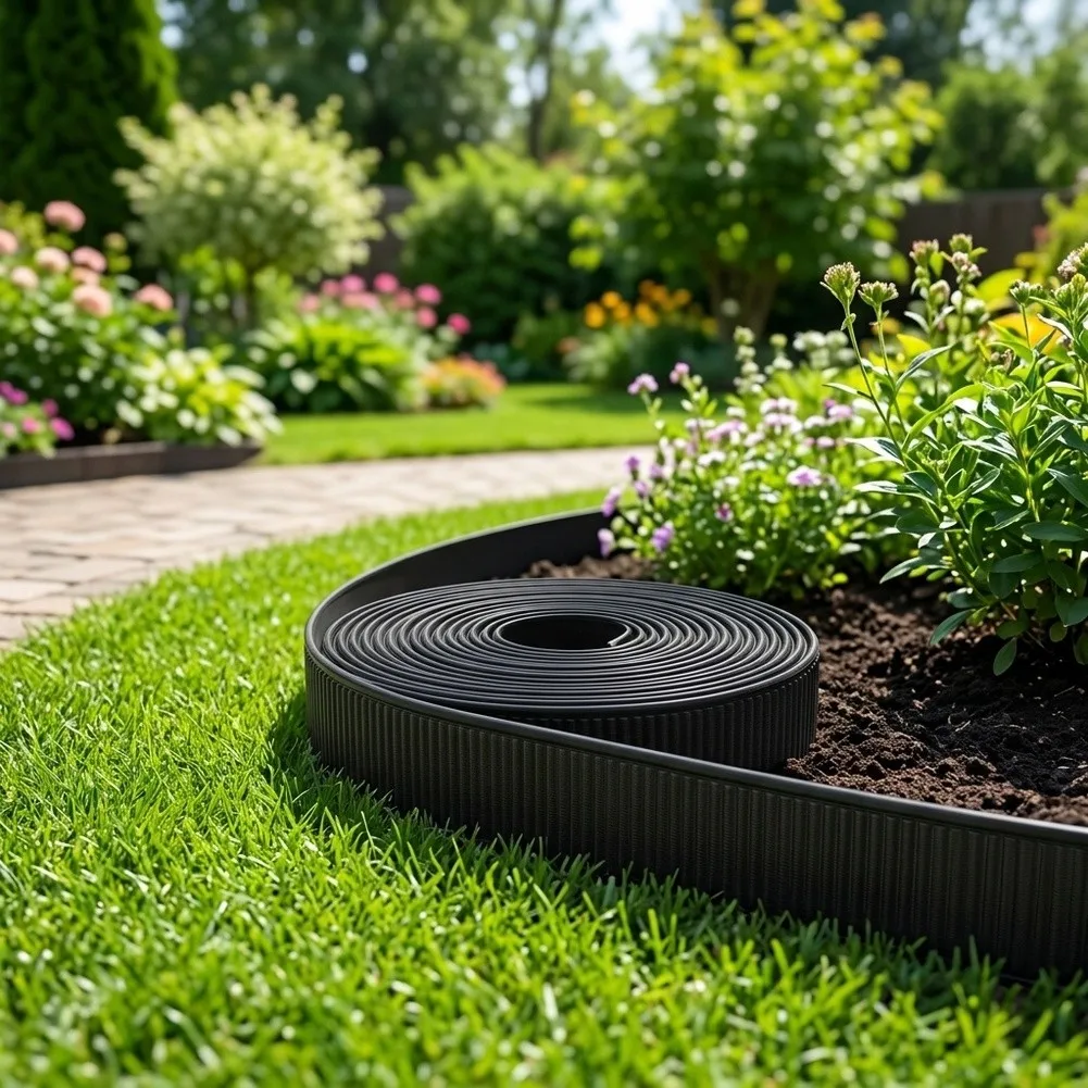Flexible Lawn Edging Border Garden Plastic Edging 10cm*9M Lawn Border Tidy Garden Solution Waterproof Material