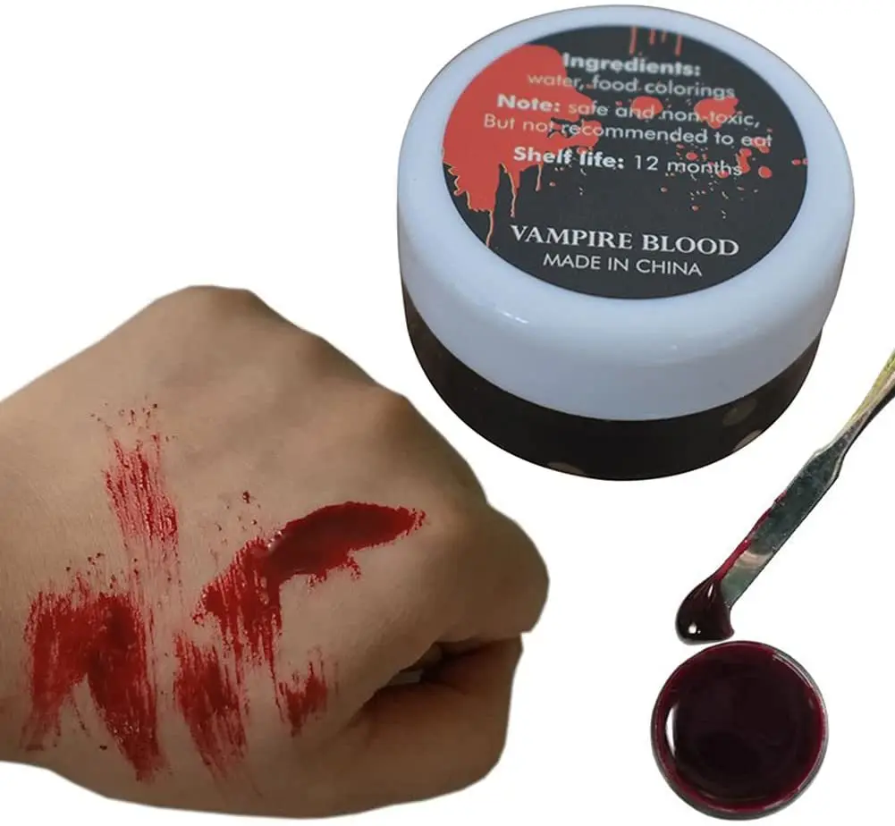 Halloween Fake Blood Cos Ultra-realistic Simulation Human Vampire Human Teeth Hematopoietic Props Vomiting Edible Party Make Up