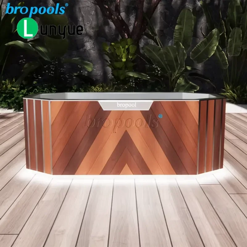 New Design Cold Plunge Ice Bath Tub Red Cedar Wood Stainless Steel Long Life High Quality For Home Spa Outdoor Recovery