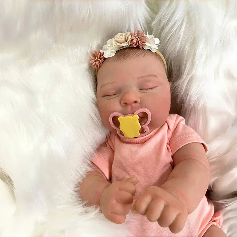 48 سنتيمتر الانتهاء بالفعل رسمت تولد من جديد دمية الخوخ لطيف الطفل ثلاثية الأبعاد اللوحة مع عروق مرئية القماش الجسم