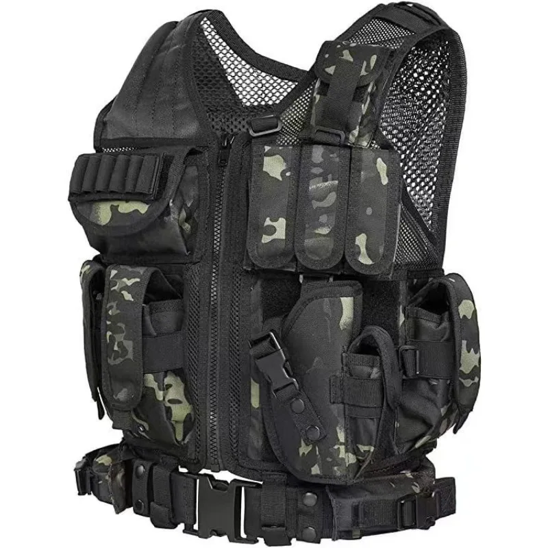 Tactical Vest Men High Quality Nylon Light Breathable Multi-Function Mesh Vest Military Combat Training CS Police Equipment Tops