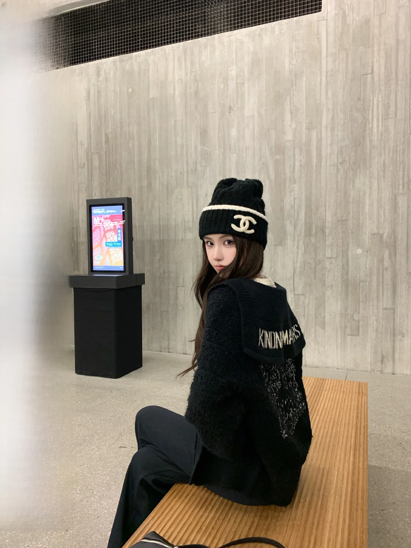 

Bla Knitted Sweater Coat Women's Winter Slim Fit round Ne Embroidery Faionable Outerwear OKMAOP Commute Sle Long Sl...