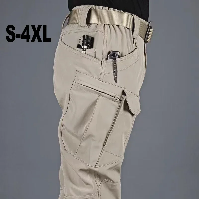 

Men Spring Autumn Tactical Cargo Elastic Pants Combat Trekking Hiking Camping Climbing Run Sport Cycling Work Outdoor Trousers