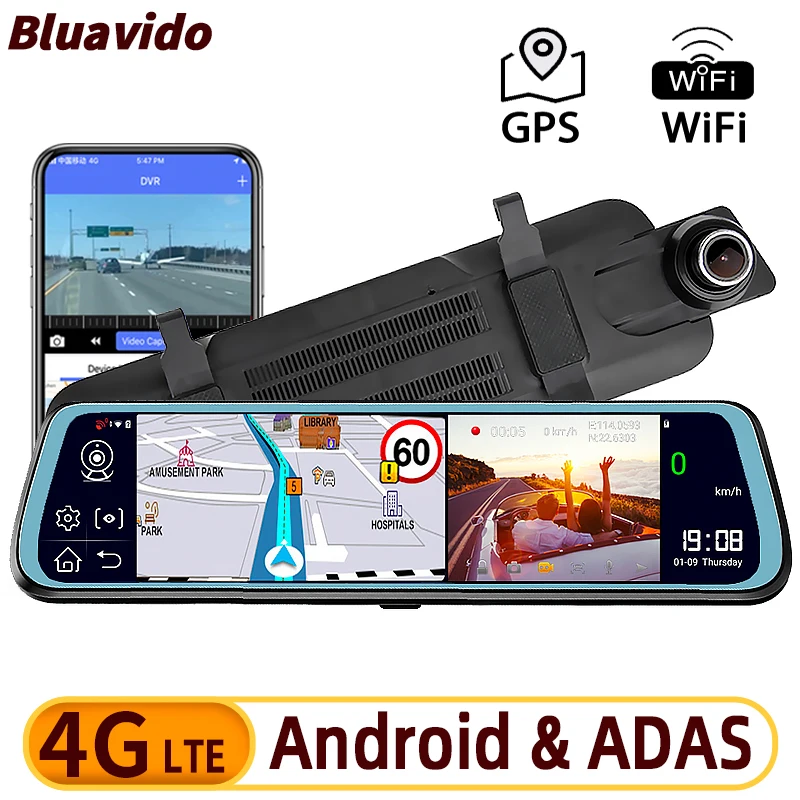 

9.66 Inch 4G Dash Cam ADAS Android 8.1 Car Rearview Mirror Video Recorder GPS Navigation Backup Camera AHD 1080P Streaming Media