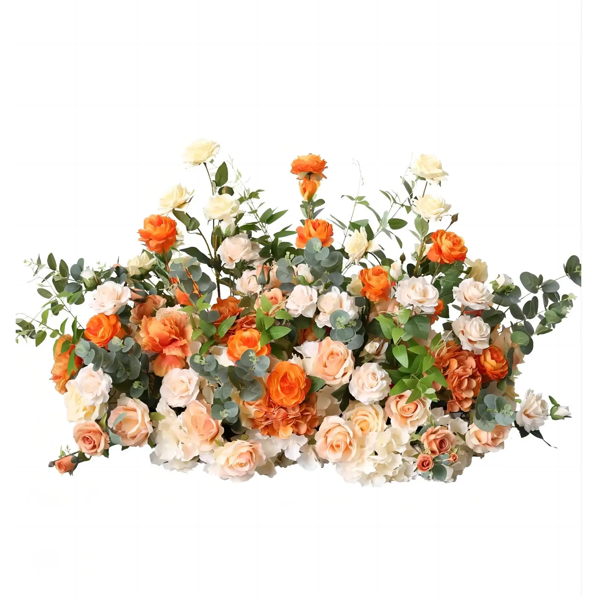 

Customized Size Orange yellow color Row Floral Arrangement Wedding Flowers Centerpieces & Table Decorations for Event Party Arch