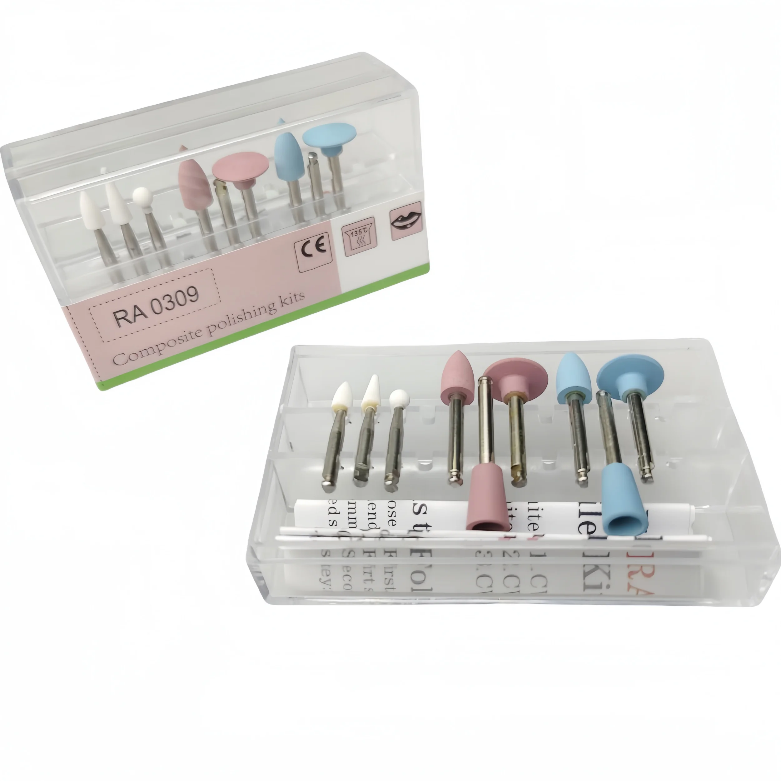 9Pcs/Box Dental Composite Polishing Kit For Low Speed Handpiece Contra Angle, RA0309 Resin Sanding Polishing Set