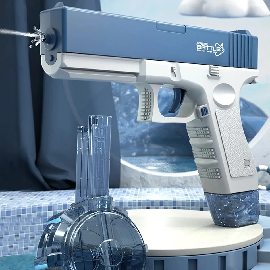 HUIQIBAO-pistola de agua eléctrica M1911 para adultos y niños, juguete de gran capacidad para disparar, juego de tiro, Playa y piscina