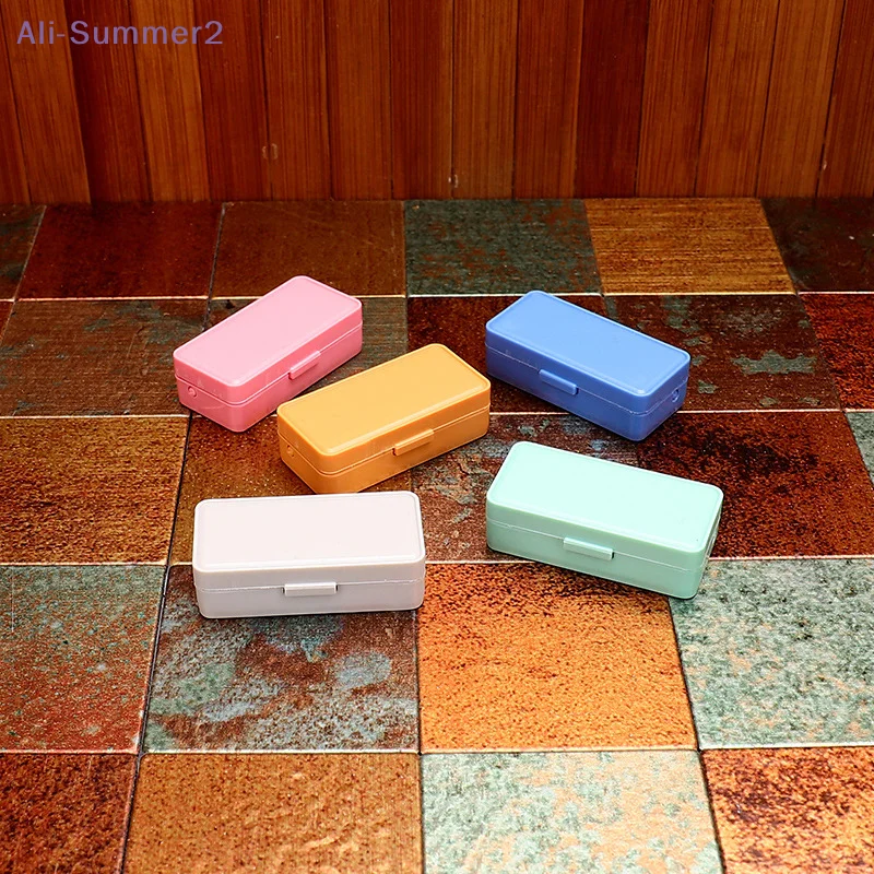 【Summer2】1 Piece Simulated Scene Pencil Box Model Miniature Dollhouse Double-layer Pencil Case Pretend Toys Mini Stationery Box