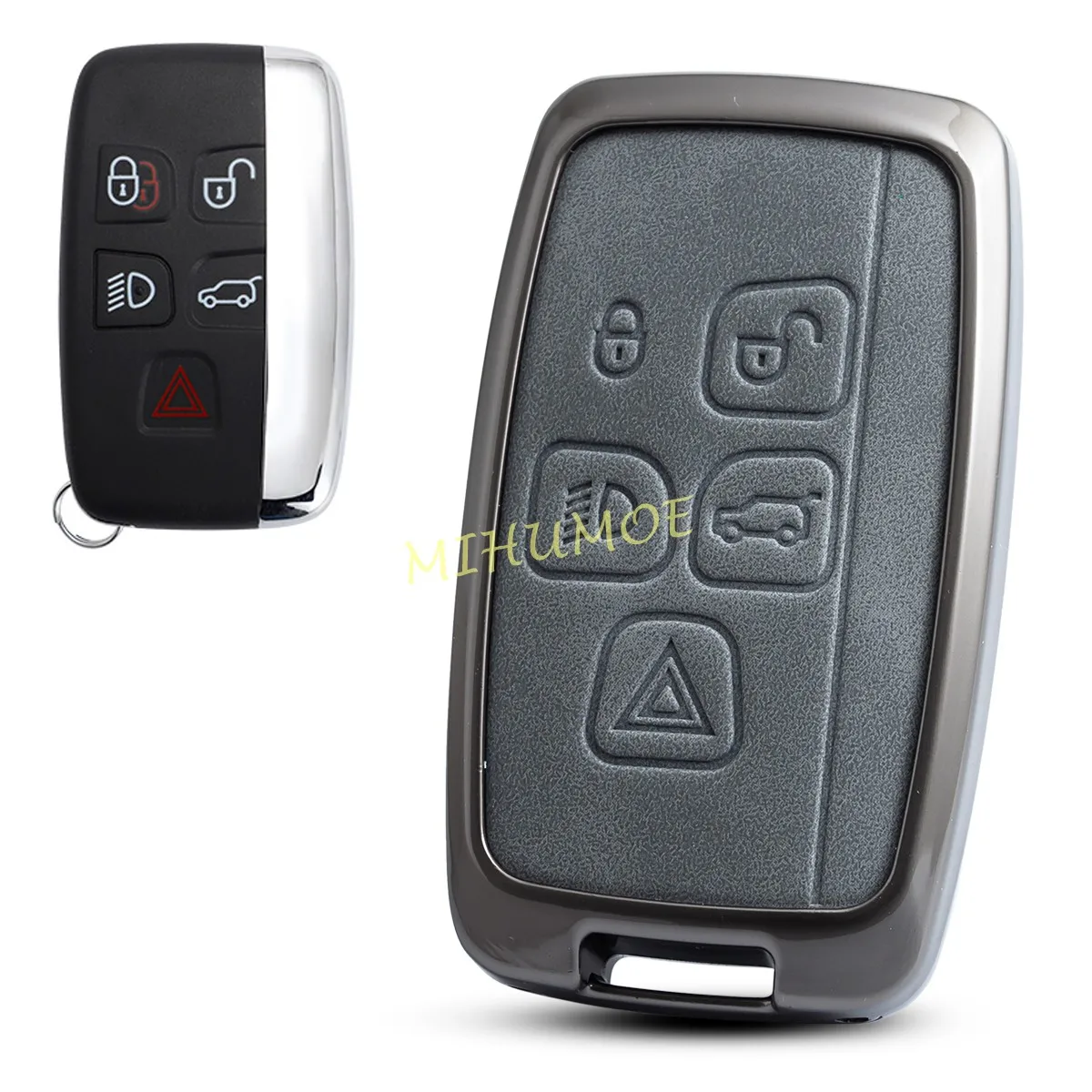 Metal Leather Car Remote Key Case Cover Shell For Land Rover Range Discovery4 LR4 Sport Evoque Velar Jaguar XE XF XJ F-PACE