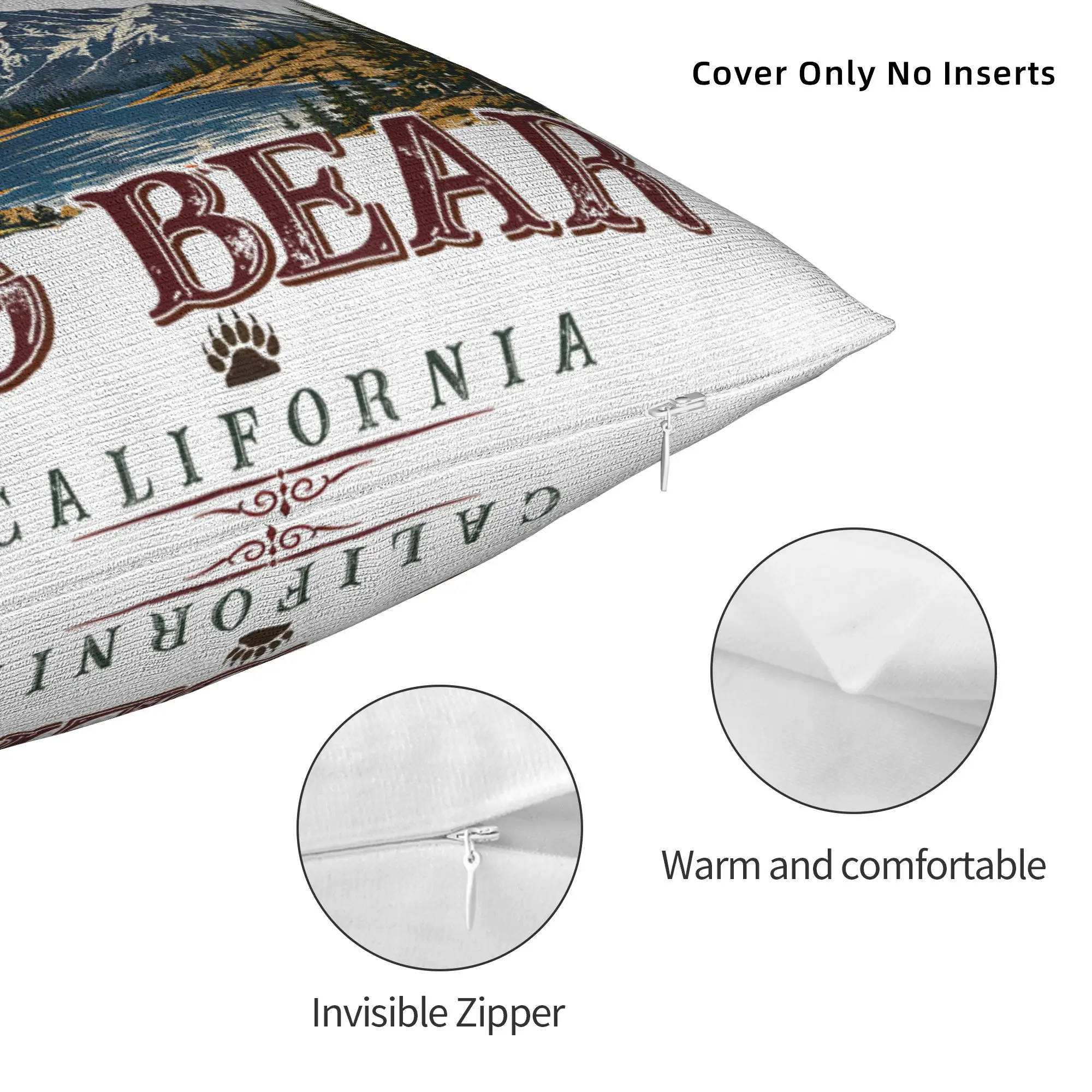 Soft Jackie The Big-Bear Eagle Pillowcase Polyester Cushion Cover Supports California Wildlife Throw Pillow Case Cover Home