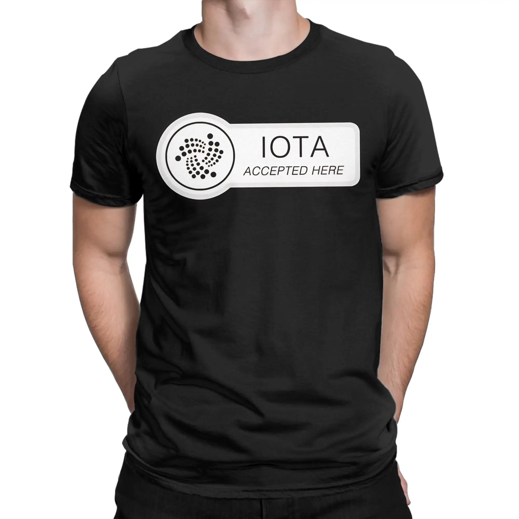 IOTA Accepted Here  Funny 100% Cotton T-Shirt IOTA Tops Tees For Men