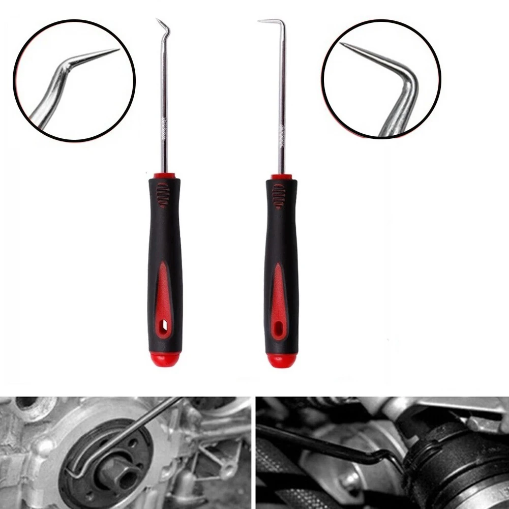 2PCS Car Pick Hook Tool O Ring Oil Seal Gasket Puller Remover Craft Hand Tools 90/135 Degrees Hooks 160mm Hand Tools