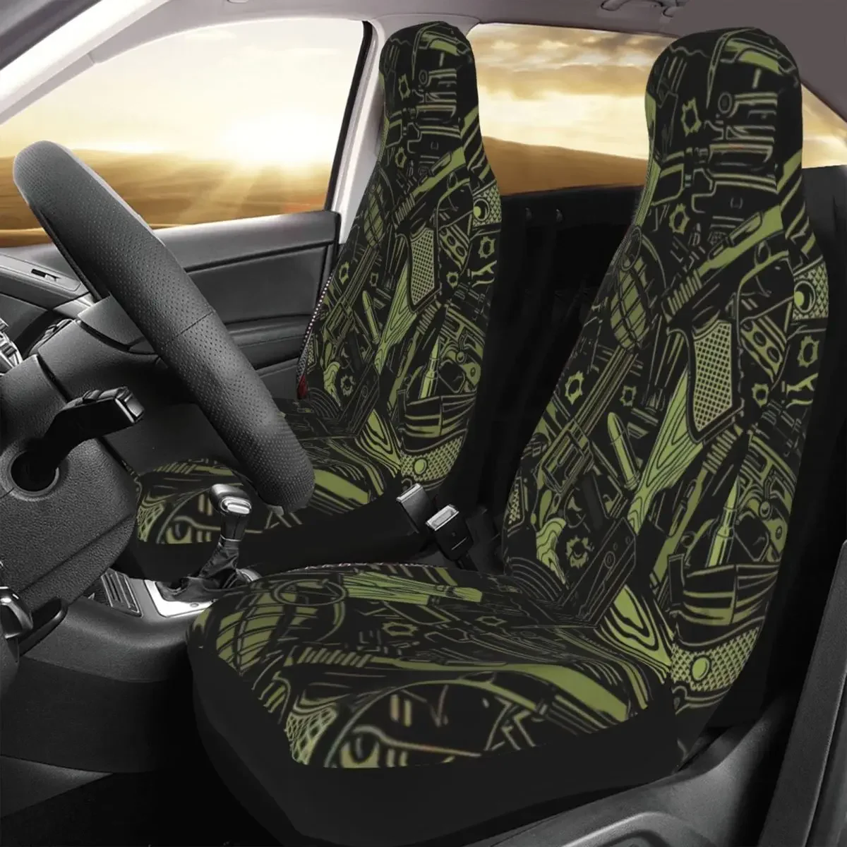 Weapon Box Car Seat Cover Custom Printing Universal Front Protector Accessories Cushion Set