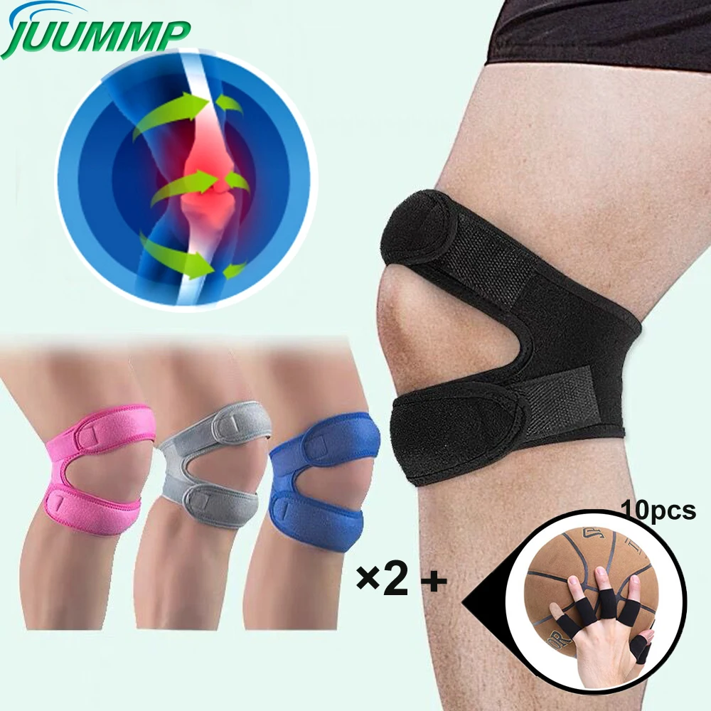 1Pc/2Pc Sports Knee Pad Knee Pain Relief Adjustable Patella Stabilizer Brace Support for Sport Hiking Soccer Basketball Running