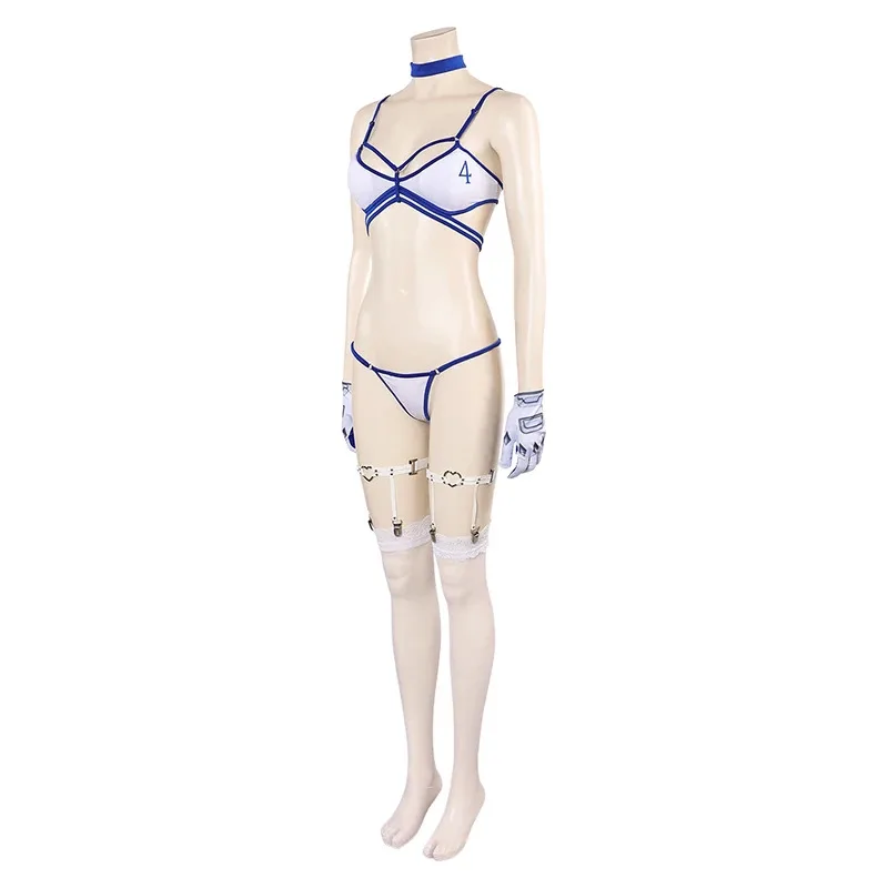 

asdh8@Woman Susan Storm swimsuit Cosplay Costume Rivals Invisible Fantasia Neckband Outfits Halloween Carnival Swimwear Party S