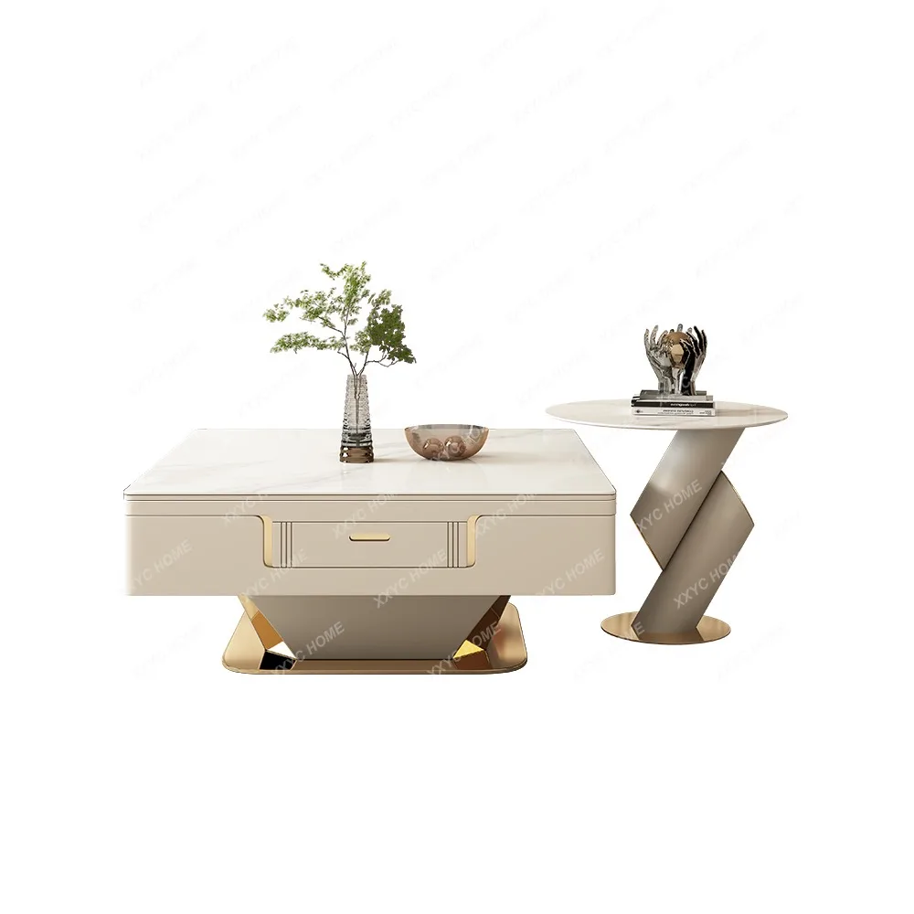 

Stone Plate Lifting Coffee Table Mahjong Table Dining Table Double-Use Combination Living Room Home Multifunctional