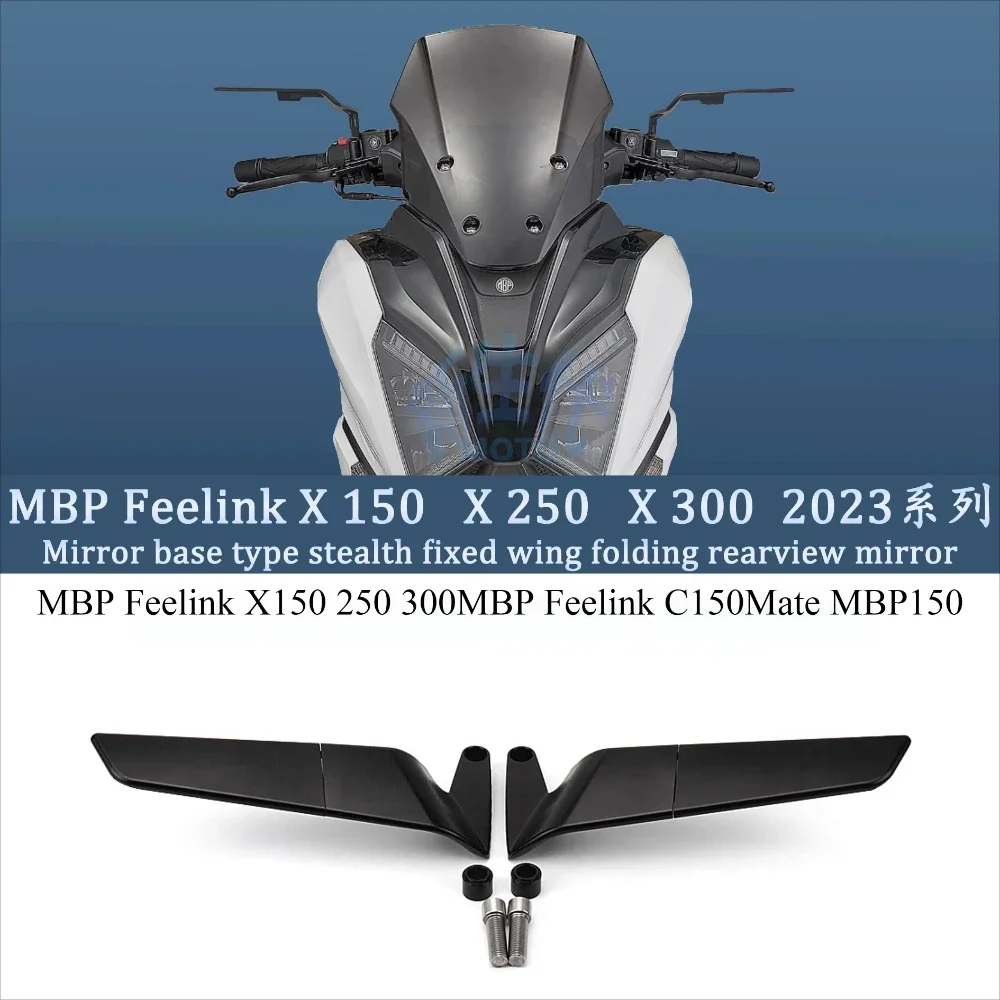 Modified Motorcycle Wind Wing Mirror 360° Rotatable Universal Rearview CNC For MBP Feelink X150 250 300MBP C150Mate MBP150