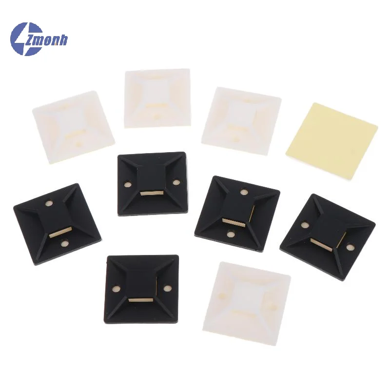 New！100Pcs Self Adhesive Cable Tie Holder Wire Fixing Base Strong Sticky Cable Tie Holder Organizer For Home Office Wire Storage