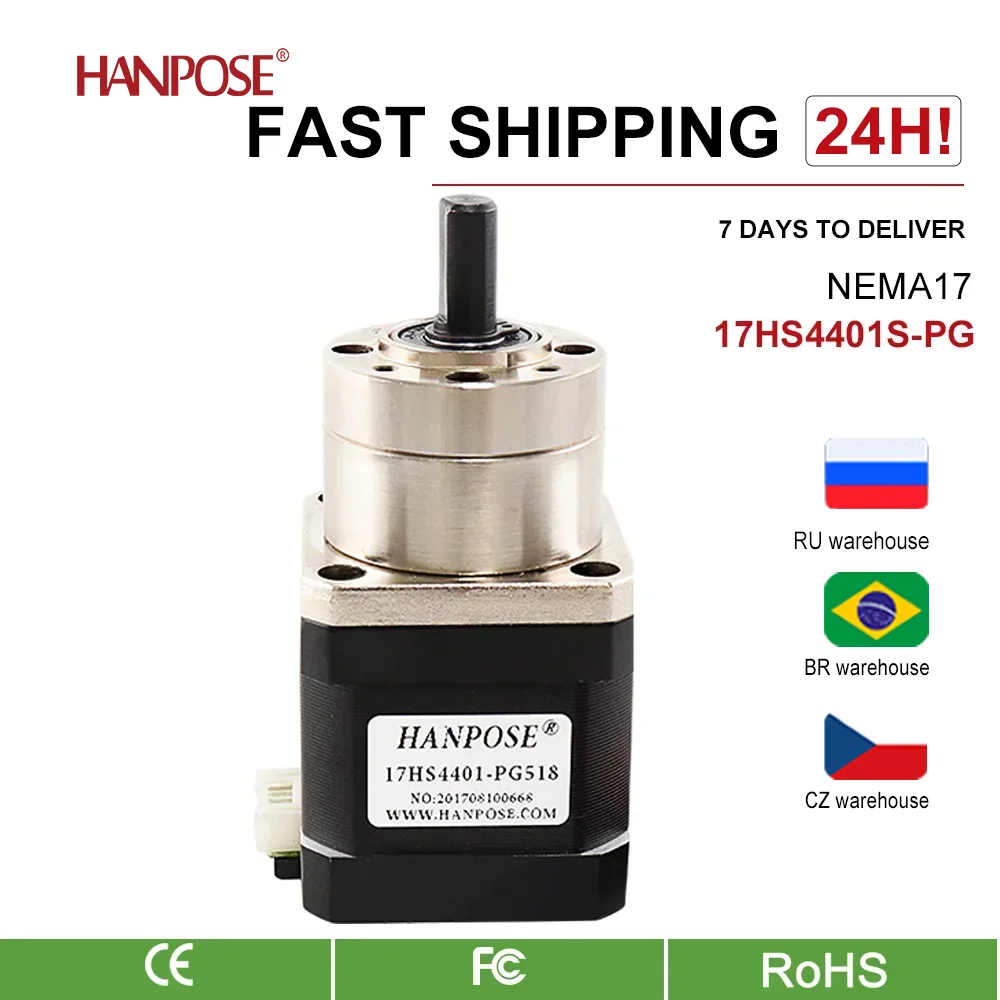 

Best Price Extruder Gear Stepper Motor Ratio 5.18:1 Planetary Gearbox Nema17 17HS4401S-PG Step Motor OSM Geared For 3D Printer