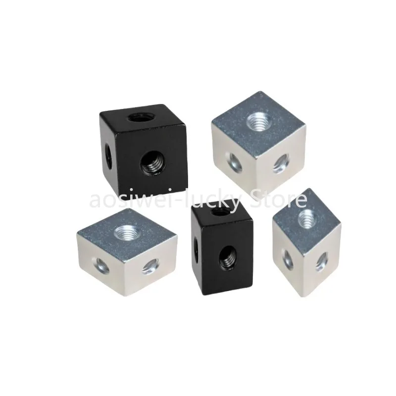8개/팩 알루미늄 프로파일 2020 시리즈 블록 큐브 브래킷 큐브 삼방 연결기 90도 알루미늄 압출 큐브 3D 프린터