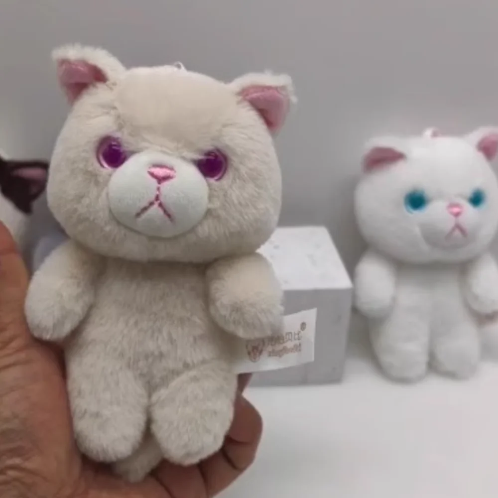 Delicate Meow Plush Cat Keychain Cartoon PP Cotton Cat Plush Keyring Cute Lovely Plush Cat Doll Pendant Christmas Gift
