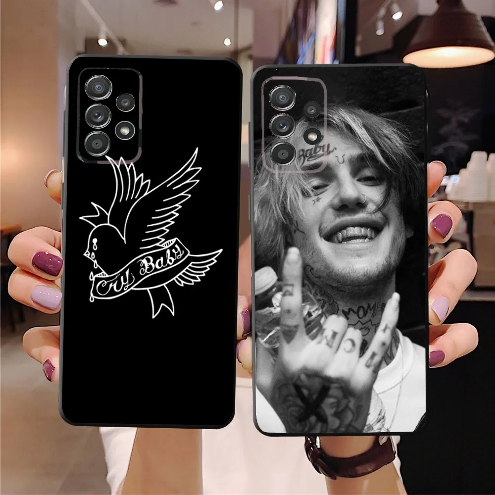 L-Lil Peep Phone Case For SamsungS24,23,22,21,S20 Ultra Pro 10,S30Plus,S9,20lite Ultra Black Cover