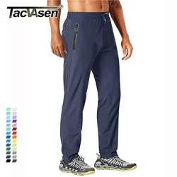 TACVASEN Mens Outdoor Pants Quick Dry Straight Running Hiking Pants Elastic Lightweight Yoga Fitness Exercise Sweatpants Joggers