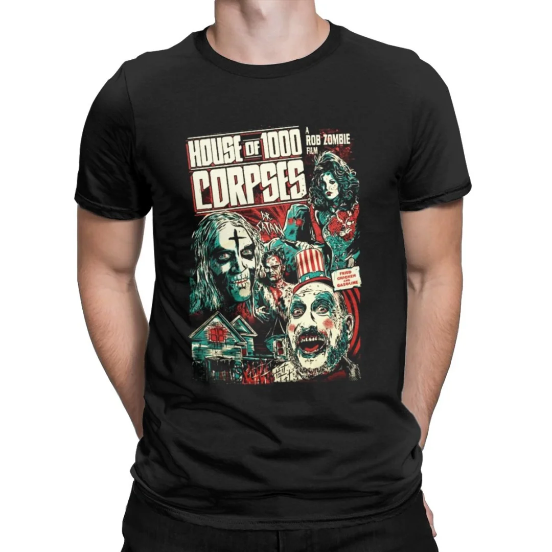 House Of 1000 Corpses Horror Movie Captain Spaulding Halloween T Shirt Men's Crew Neck Tee Shirt Clothes 4XL 5XL