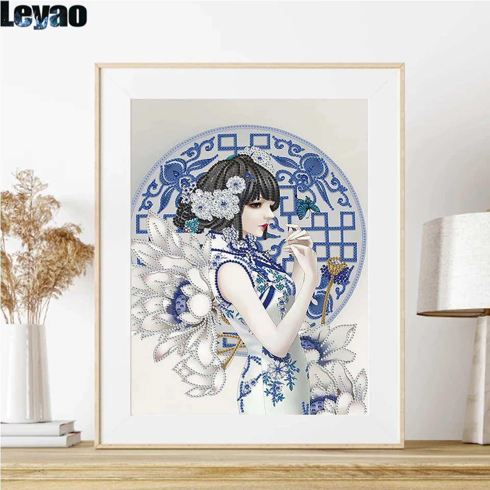 diamond mosaic Geisha Girl 5D DIY Diamond Painting full square round Drill Rhinestone Embroidery Portraits Cross Stitch Decor,