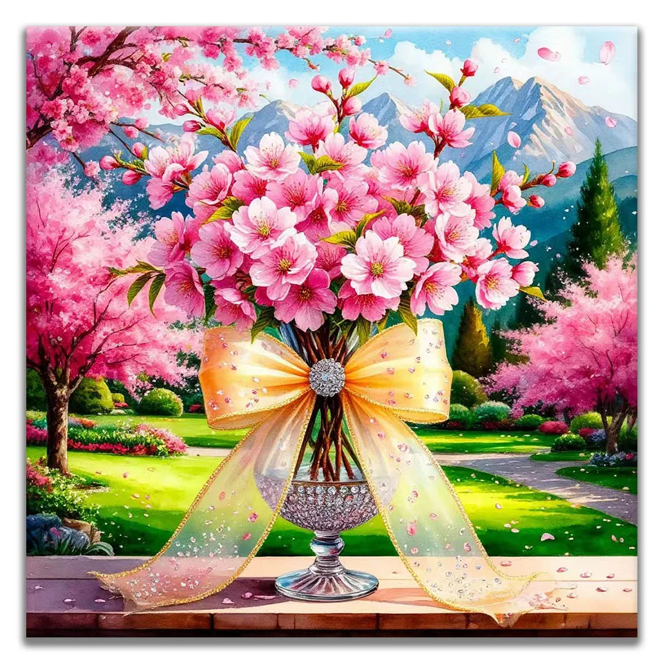 

5D DIY Flower Landscape Embroidery Mosaic Diamond Painting Art Kit Square Round Rhinestone Handmade Cross Stitch Home Decor Gift