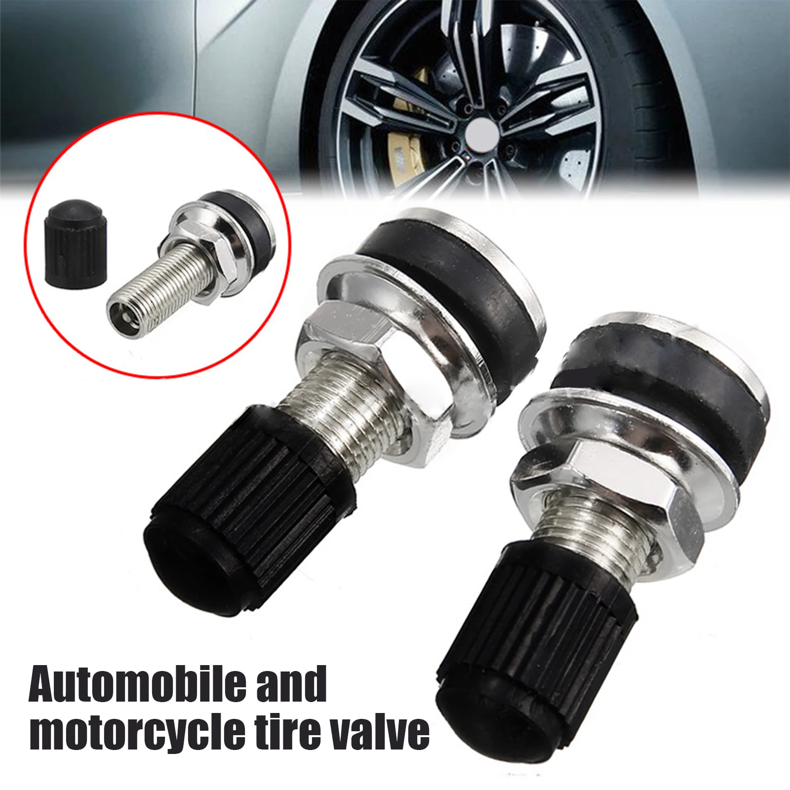 1pc Motorcycle Wheel Valve32mm-Motorbike Scooter Bike Quad Tubeless Mountain Tyre Dustcap General purpose Copper valve nozzle