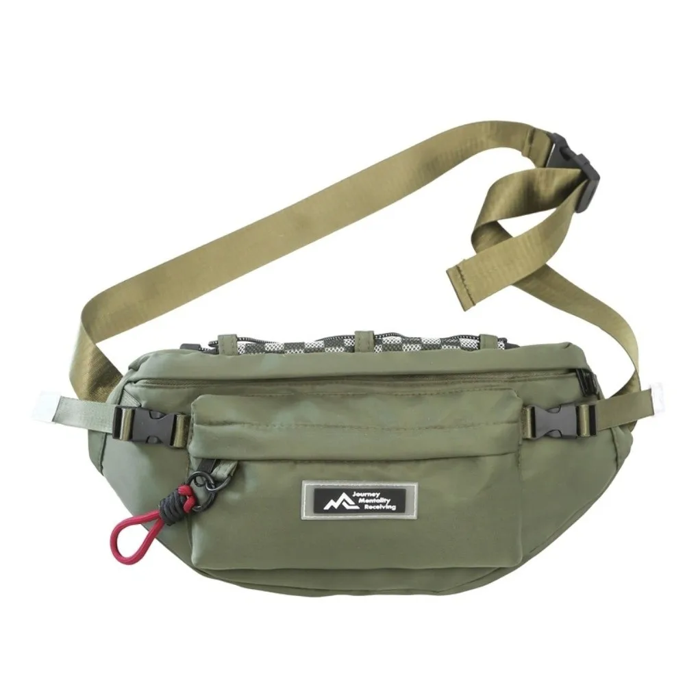 

Casual Men's Chest Bag Large Capacity Commuting Nylon Shoulder Bag Adjustable Strap Breathable Crossbody Fanny Pack Biking