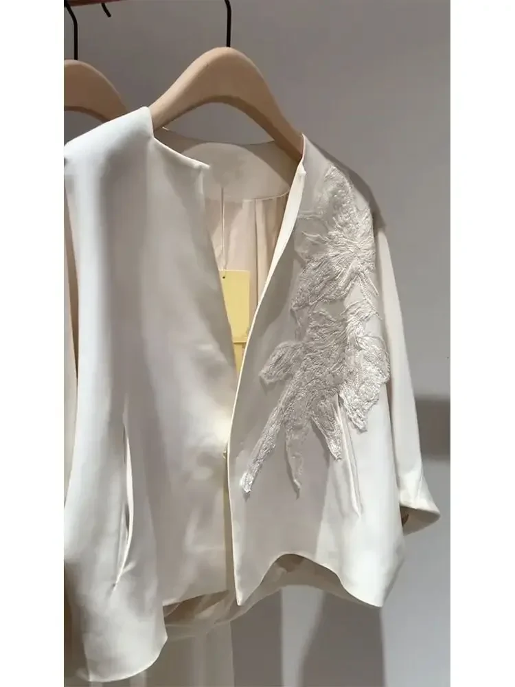 

New Tailored Trousers Heavy Industry Embroidery Coat Korean Tops Jacket Womens Two Peice Sets Tracksuit Pant Suits Autumn