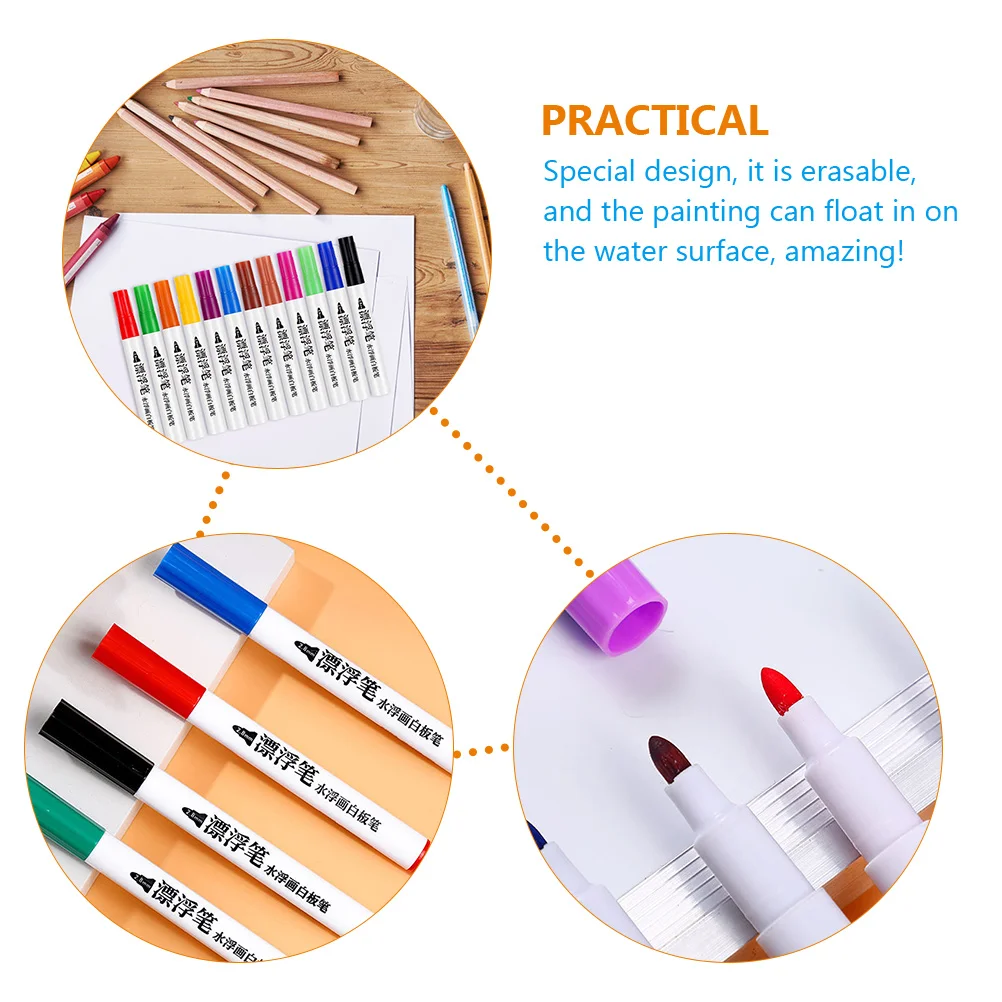 플로팅 워터 페인팅 펜 지울 수있는 화이트 보드 마커 어린이 컬러 도구 학교 용품 플라스틱 선물 홈 오피스 사용