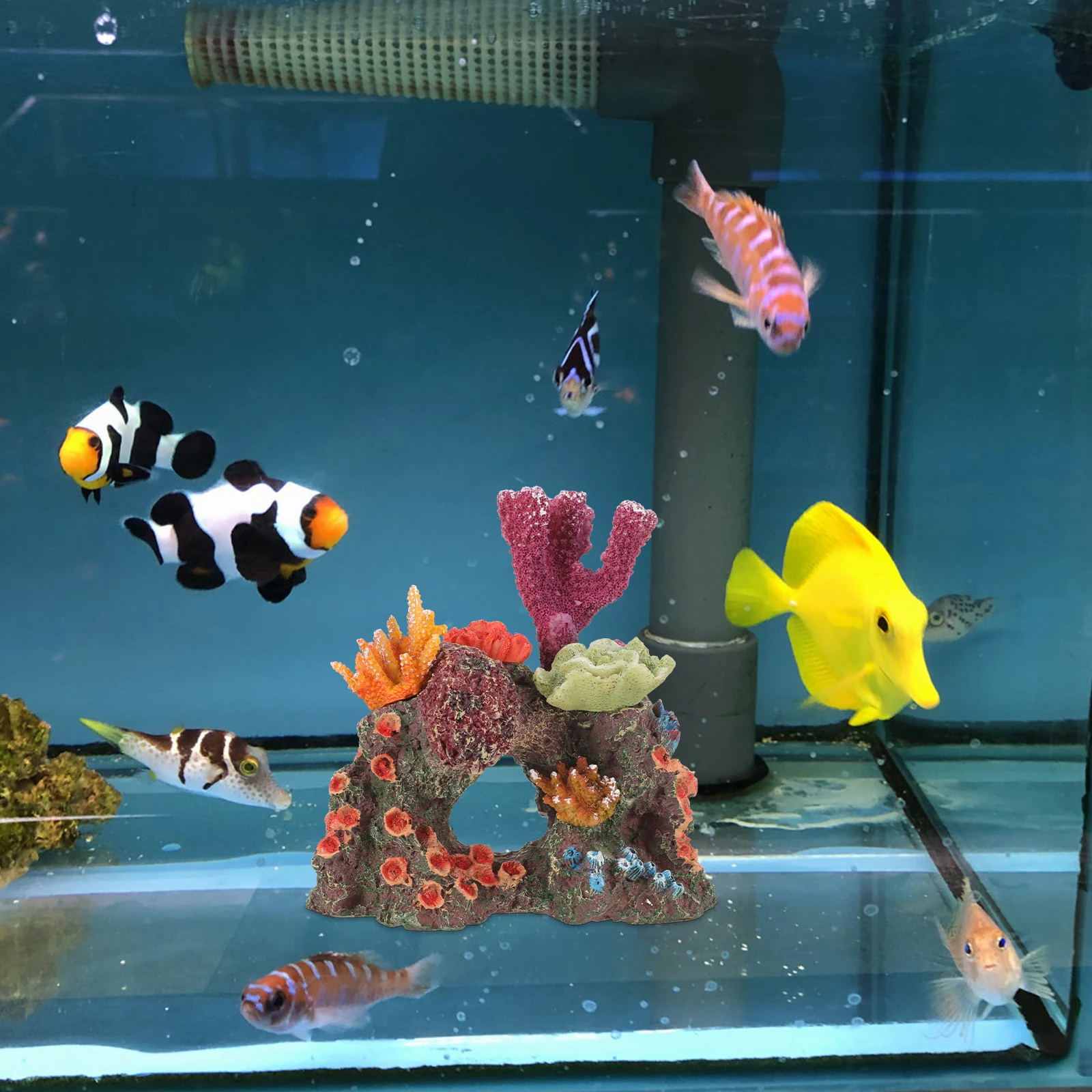 

Artificial Coral Reef Decorations Aquarium Hideout for Fish Rockery Tank Decorative Ornaments Resin Centerpiece Stone