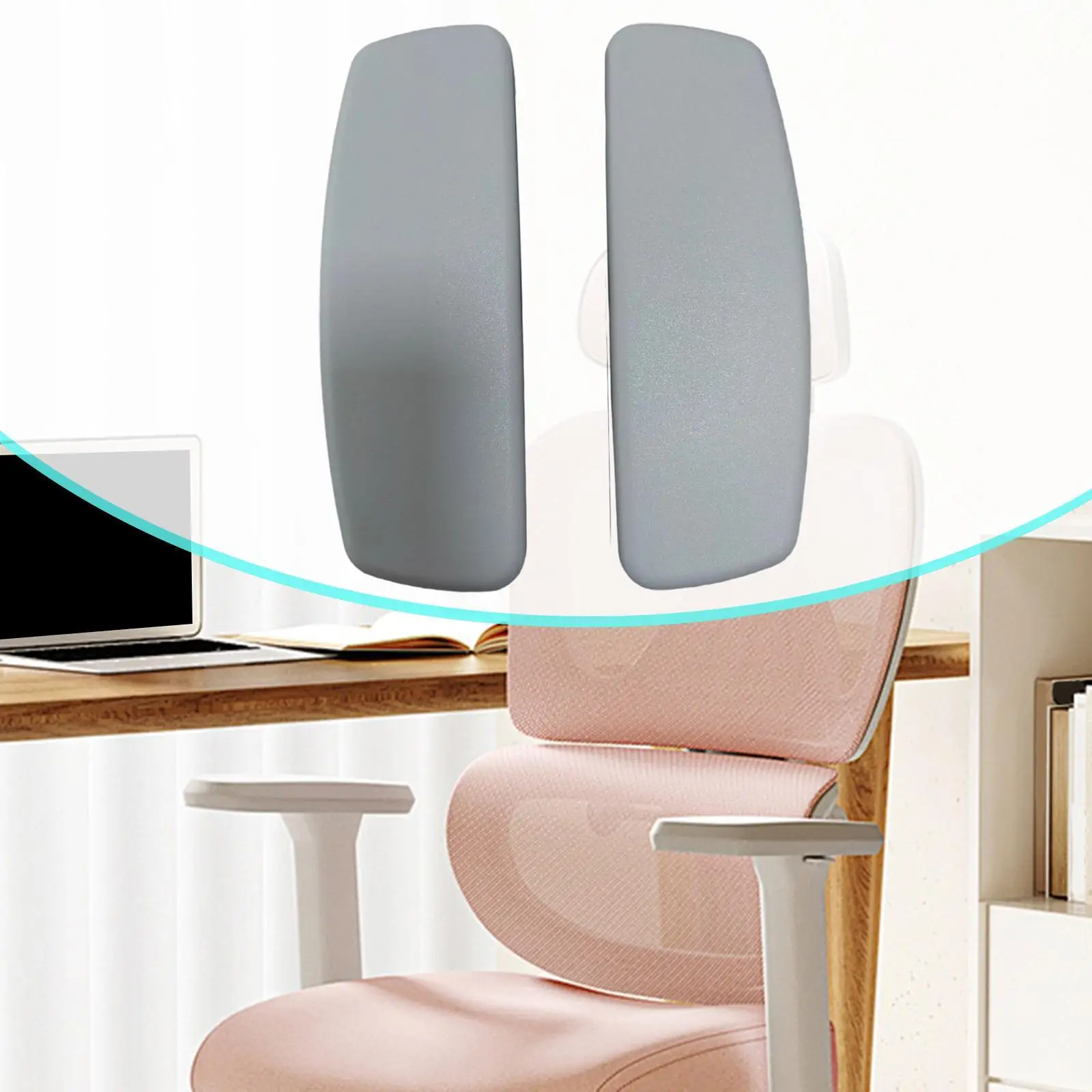 2Pcs Office Chair Armrest Pads TPU Easy Installation Universal Replace Parts