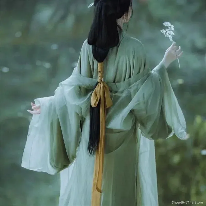 2025 tamanho grande hanfu vestido feminino chinês tradicional cosplay traje verão vestido verde antigo hanfu 2 pçs conjuntos plus size 3xl