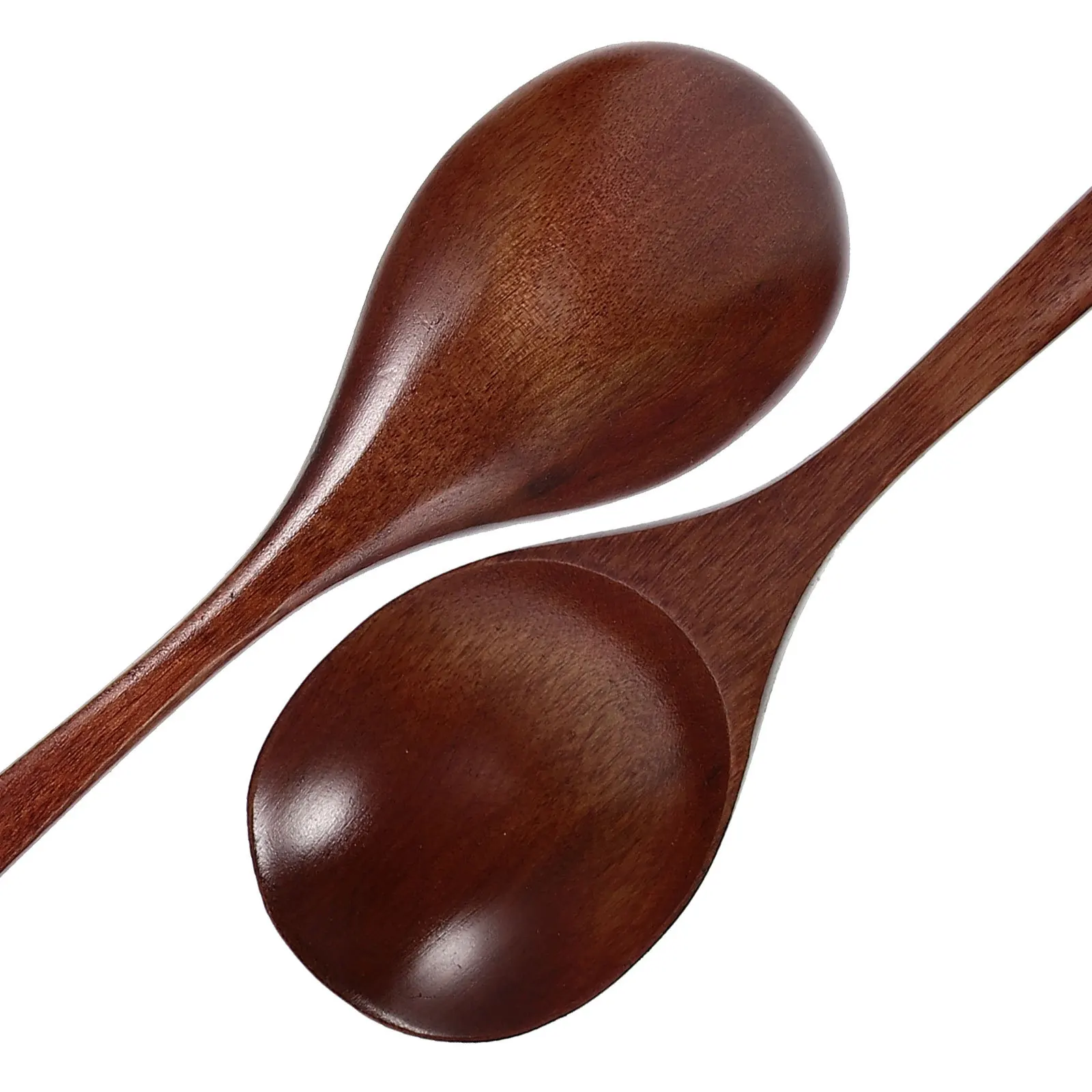 

2Pcs Large Wood Spoon Set Elegant Design Heat Insulation Anti-Scalding Food Serving Spoon Salad Soup Stirring Utensils
