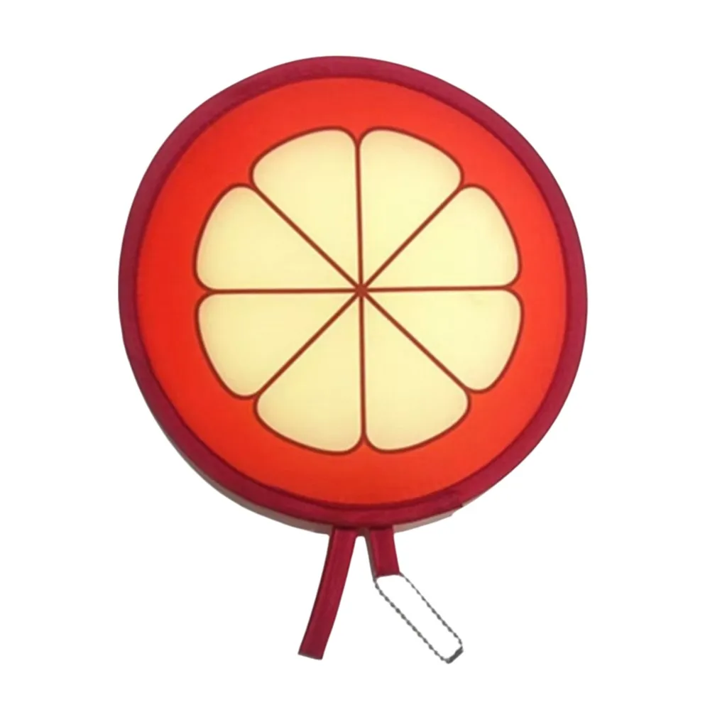 Portable Polyester Foldable Hand Fans Round Shape Cartoon Handheld Folding Fan Fruit Pattern Cooling Fans Party Favors