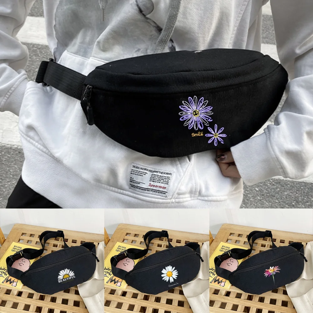 

2022 Women Waist Bag Men Fanny Pack Daisy Print Banana Bag Hip Bum Money Pouch Ladies Fashion Travel Shoulder Purse Belly Pocket