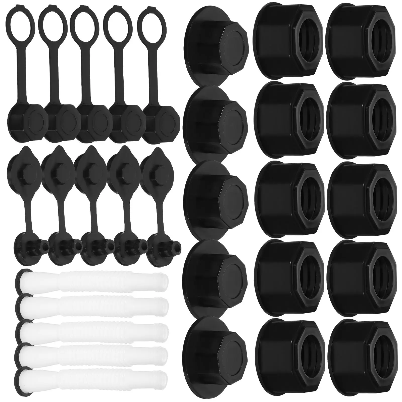 

5 Sets Tank Nozzles Spouts for Oil Cans ABS Durable Replacement Gas Jug Electrical Equipment Tank Nozzle Spouts Accessories