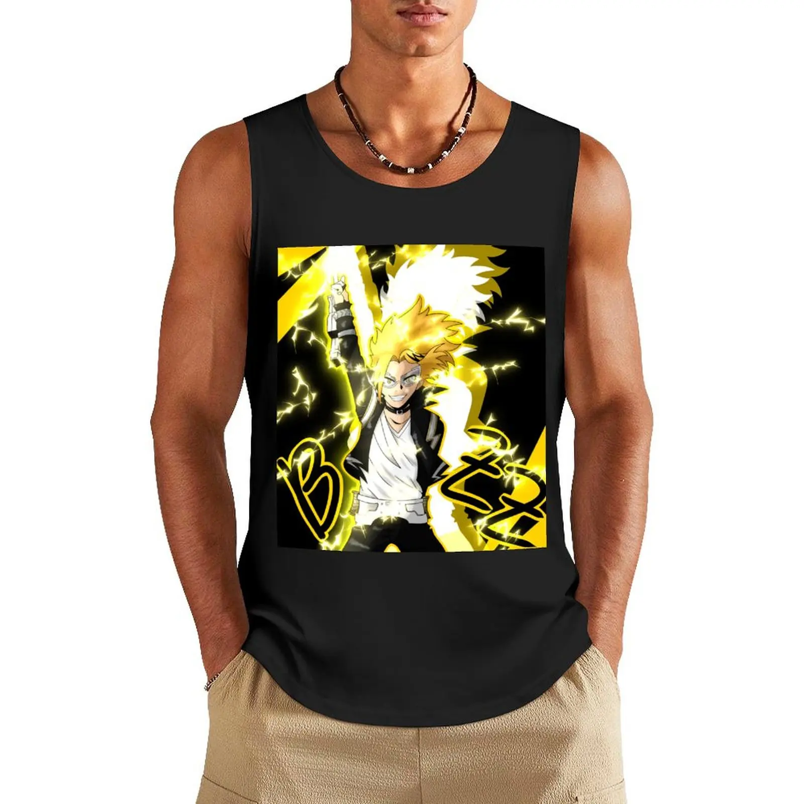 Denki Kaminari BZZ Tank Top muscle t-shirt sleeveless shirt man gym T-shirt Men's gym