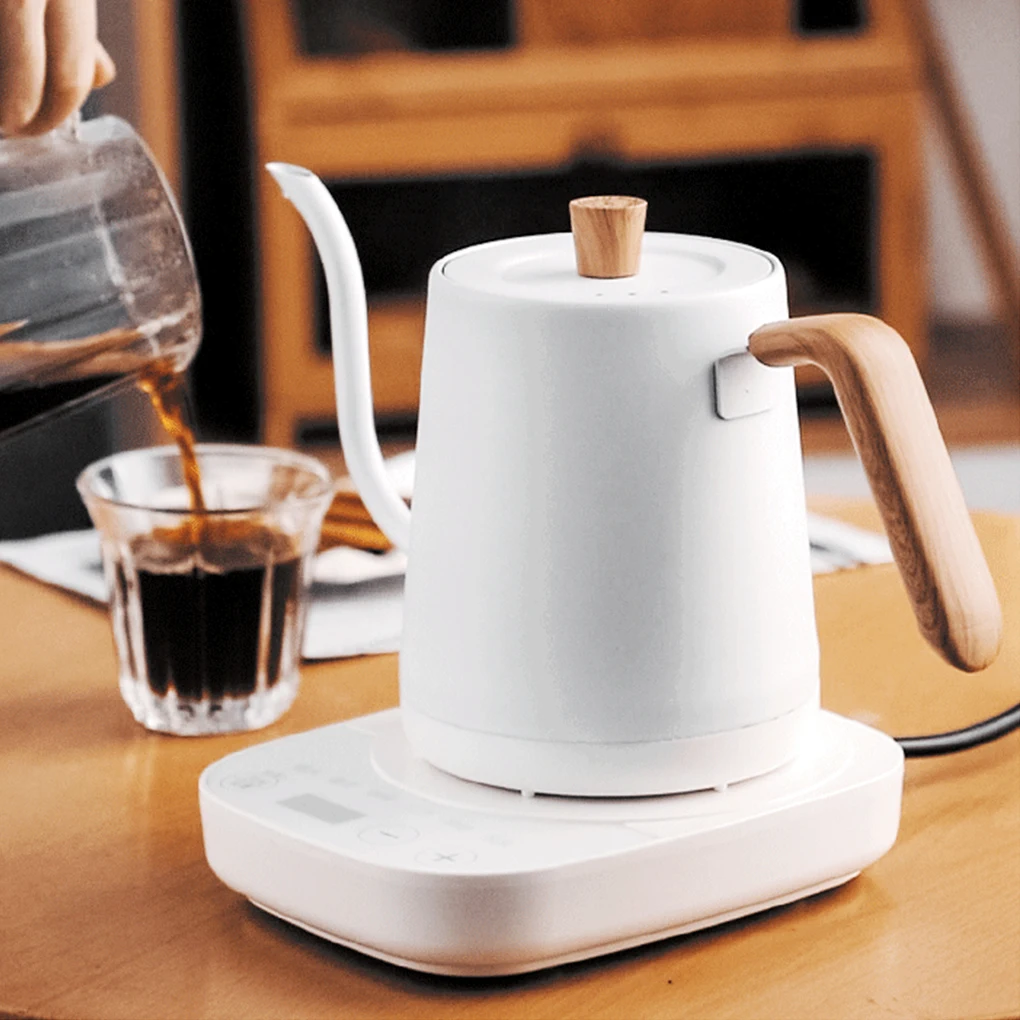 Black Electric Kettle With Temperature Control For Cafe Prevent Dry Burning Electric Gooseneck