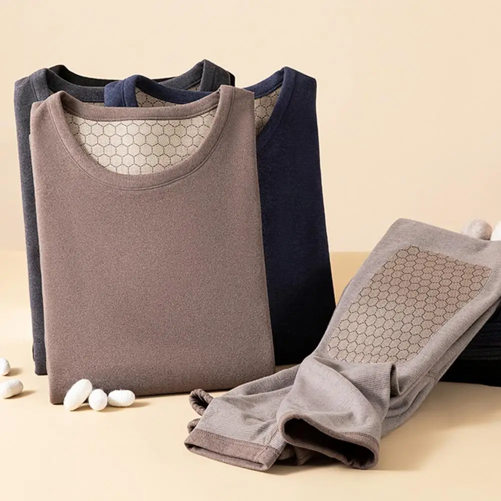 

Breathable Cotton Thermal Underwear for Men Men's Fleece Lined Long Johns Base Layer Set for Cold Weather Soft Stretch Thermal